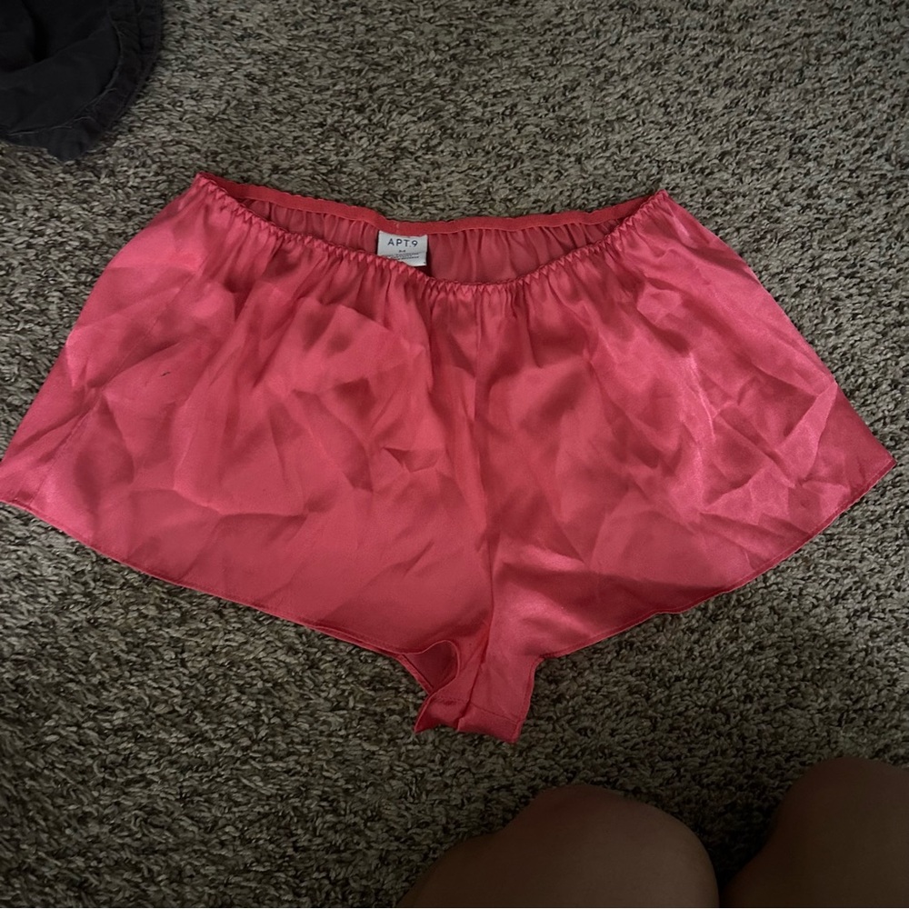 Women's Pink Satin Sleep Shorts Low Rise